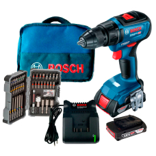 Аккумуляторный шуруповерт Bosch GSR 18V-50, 2x2.0 Ah, GAL 18V-20, набор бит 43 шт, сумка