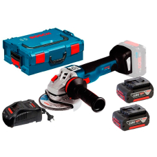 Акумуляторна кутова шліфмашина Bosch GWS 18V-10 Professional, 2x5.0Ah, з/п GAL 1880 CV, L-Boxx