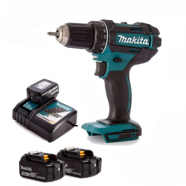 Аккумуляторный шуруповерт Makita DDF482RFE3, 3x3.0 Ah, з/у DC18RC, кейс