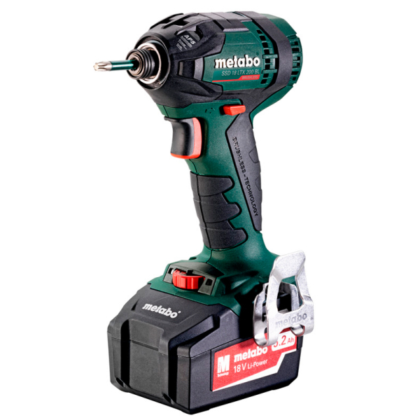 Аккумуляторный винтоверт Metabo SSD 18 LTX 200 BL, 2x5.2Ah, з/у, в кейсе