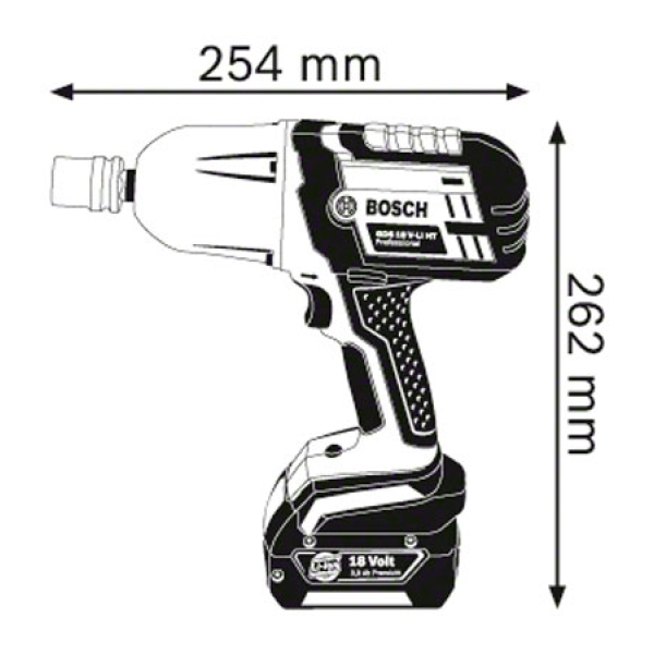 Аккумуляторный гайковерт Bosch GDS 18 V-LI HT Professional Solo, каркас