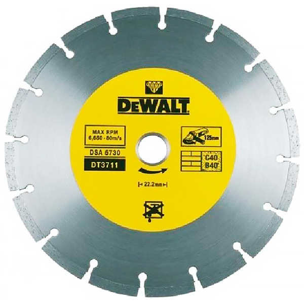 Диск алмазный сегментированный DeWalt DT3711, 125мм
