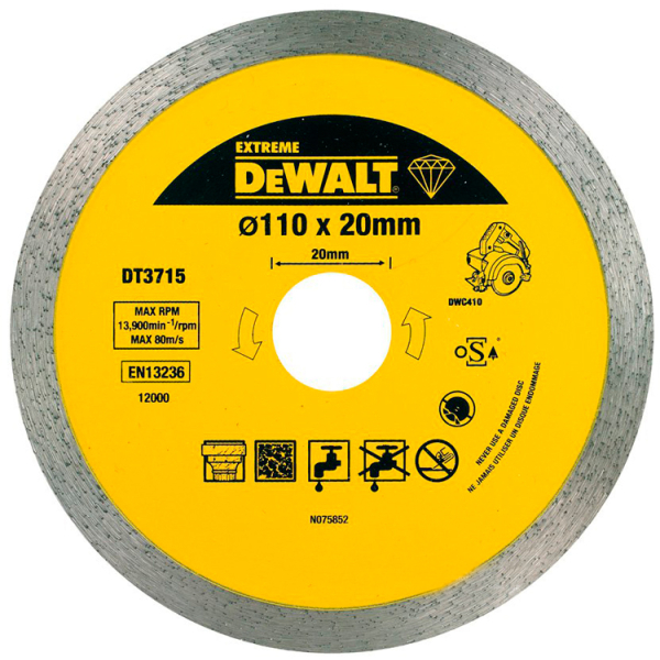 Диск алмазный для плиткореза DeWalt DT3715, 110 мм