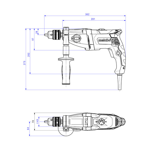 Дрель Metabo BE 850-2