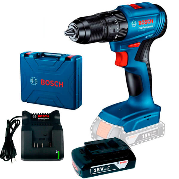 Акумуляторний ударний шуруповерт Bosch Professional GSB 185-Li, 1xGBA 18V 2.0 Ah, з/п GAL 18V-20, в кейсі
