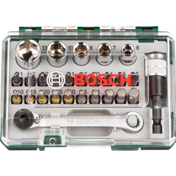 Набір біт Bosch, 27 шт + ключ-тріскачка