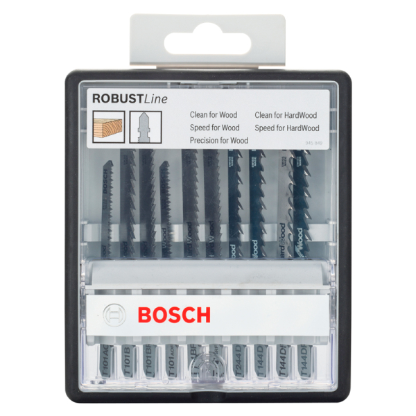 Набор пилок Bosch Robust Line Wood Expert, 10 шт