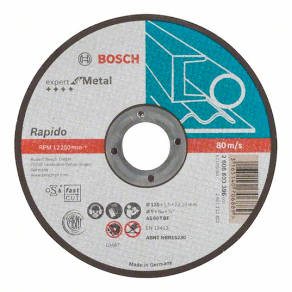 Круг отрезной Bosch Expert for Metal прямой 125×1 мм