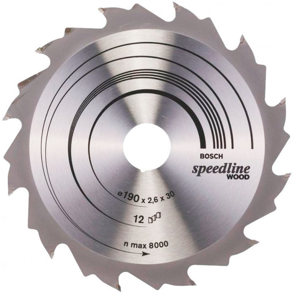 Пильный диск Bosch Speedline Wood 190×2,6×30 мм, 12 FZ/WZ