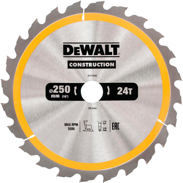 Пильный диск DeWALT DT1956, 250х30 мм