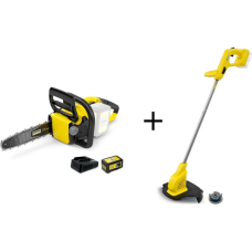 Аккумуляторная цепная пила Karcher CNS 18-30 Battery + садовый триммер LTR 18-25 Battery, с акб и з/у