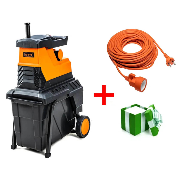 Подрібнювач садовий GTM MS2800/45 KIT, фрезерний механізм + подовжувач 10 м