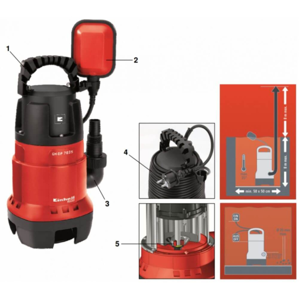 Насос дренажний Einhell GC-DP 7835
