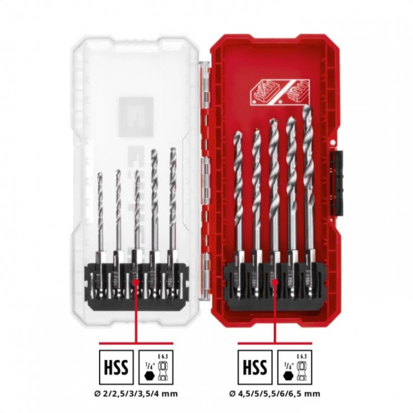 Набор сверл по металлу Einhell HSS, S-Case, 10 шт