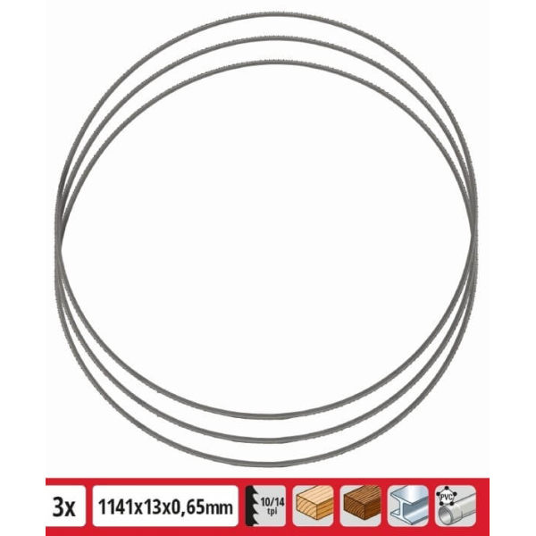 Пильное полотно для ленточной пилы по металлу Einhell TE-MB 18/127 Li, 1141x13 мм, 3 шт