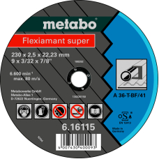 Відрізний круг Metabo Flexiamant Super, TF 41, 230x2,5x22,23 мм, прямий