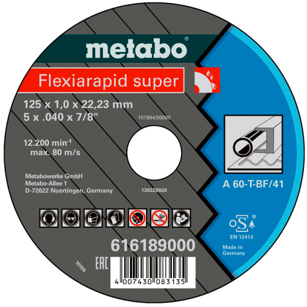 Отрезной круг Metabo Flexiamant Super TF 41, 115x1x22,23 мм, прямой