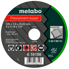Відрізний круг Metabo Flexiamant Super TF41, кераміка, 125x1,5x22,2 мм