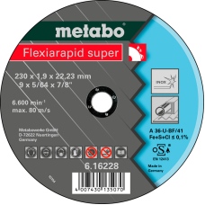 Відрізний круг Metabo Flexiarapid Super Inox TF 41, 230x1,9x22,23 мм, прямий