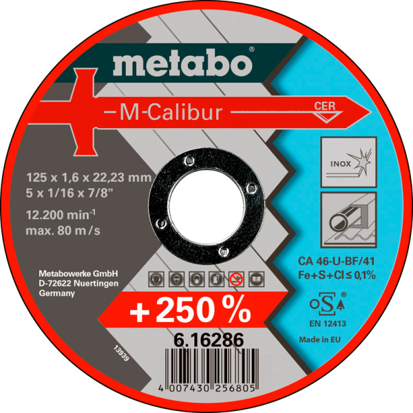 Відрізний круг Metabo M-Calibur Inox TF 41, 125x1,6x22,23 мм