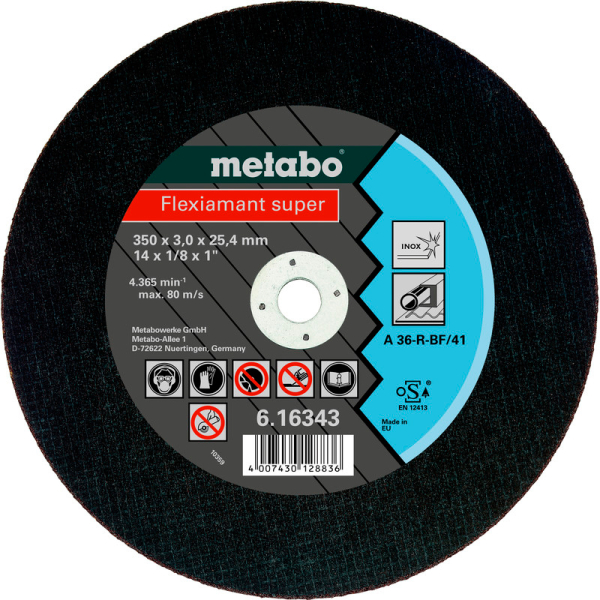 Відрізний круг Metabo Flexiamant Super Inox TF 41, 350x3x25,4 мм, прямий