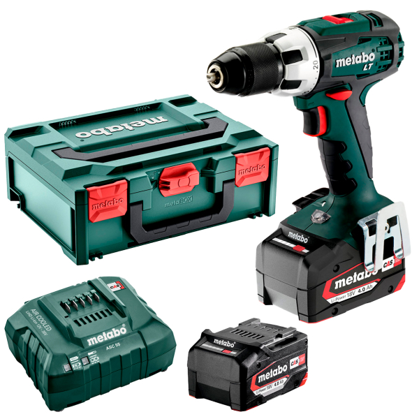 Аккумуляторный шуруповерт Metabo BS 18 LT, 2x4.0Ah, з/у ASC 55, в metaBOX 145