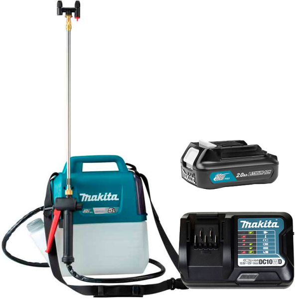 Аккумуляторный опрыскиватель Makita US053DZ, 1 акб CXT BL1021B 12V Max 2Ah, з/у DC10WD