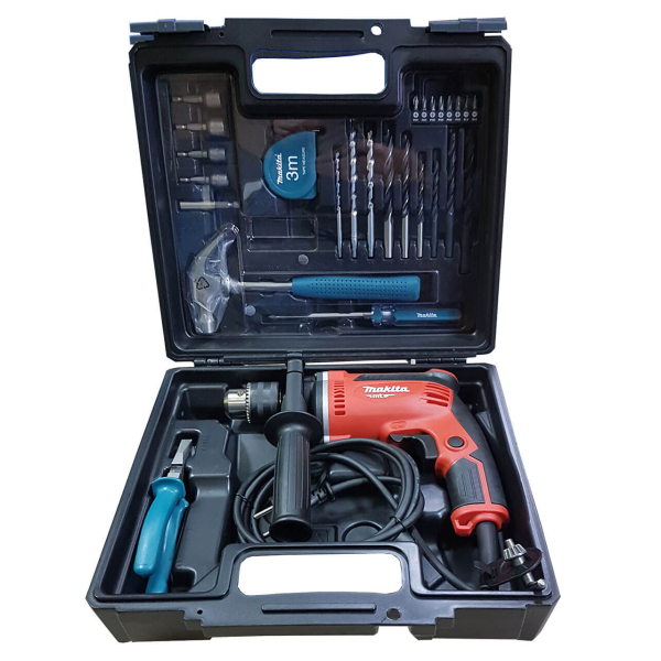 Ударний дриль Makita M8103KX2 з набором ручних інструментів у кейсі