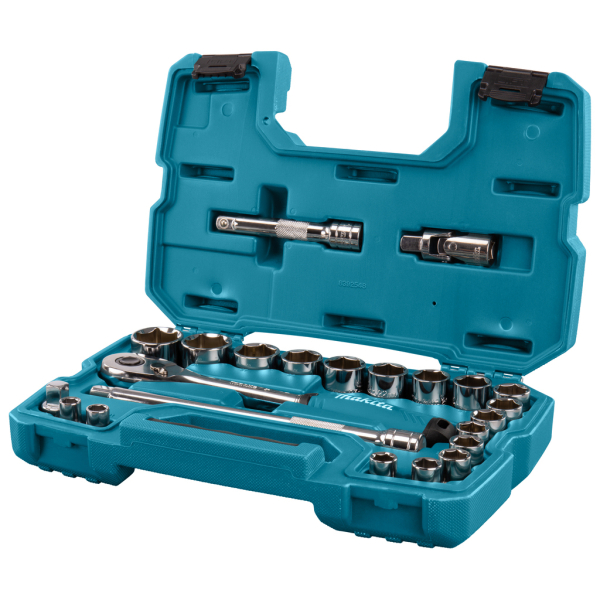 Набор торцевых головок с трещоткой 1/2'' Makita в кейсе, 23 шт
