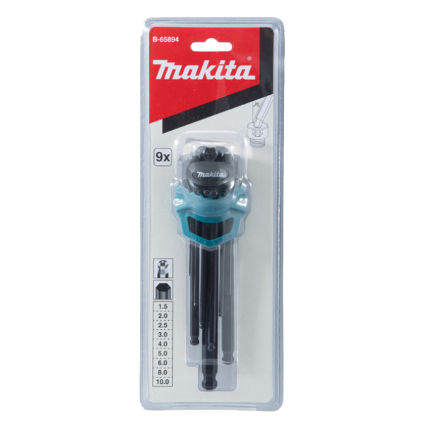Набор ключей шестигранных Makita на держателе, 9 шт