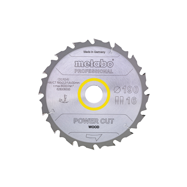 Пильный диск Metabo Power Cut Wood Professional 210х30, Z16 FZ 25°