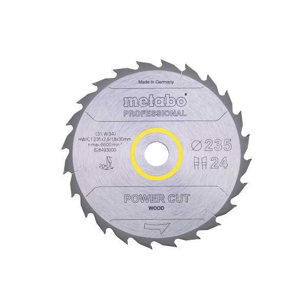 Пильный диск Metabo Power Cut Wood Professional 235х30, Z24 WZ 20°