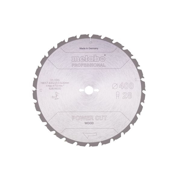 Пильный диск Metabo Power Cut Wood Professional 400х30, Z28 TZ 10°