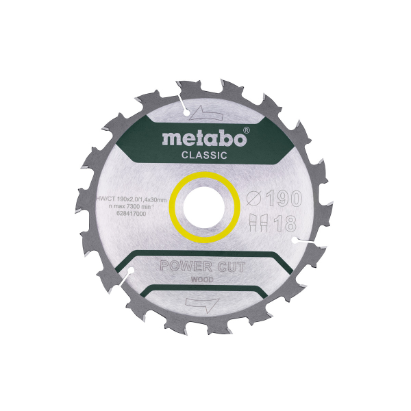Пильный диск Metabo Power Cut Wood Classic 190х30, Z18 WZ 5° /B