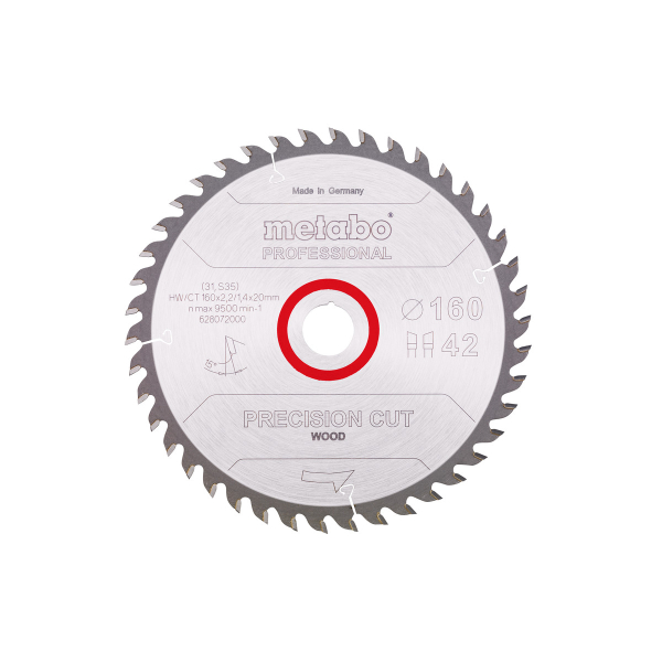 Пиляльний диск Metabo Precision Cut Wood Professional 160х20, Z42 WZ 15°