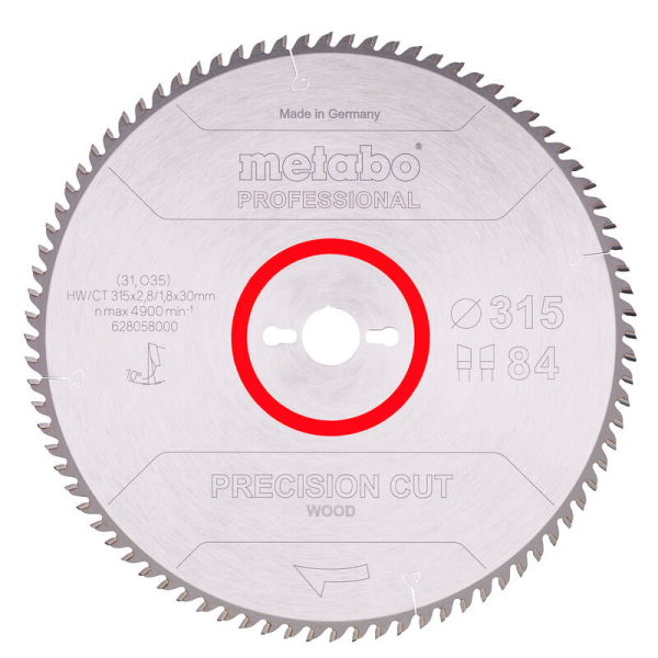 Пиляльний диск Metabo Precision cut wood - professional, 315x30, Z84 WZ 10°