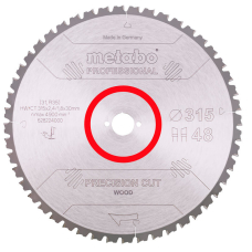 Пиляльний диск Metabo Precision cut wood - professional, 315x30, Z48 WZ 5° neg