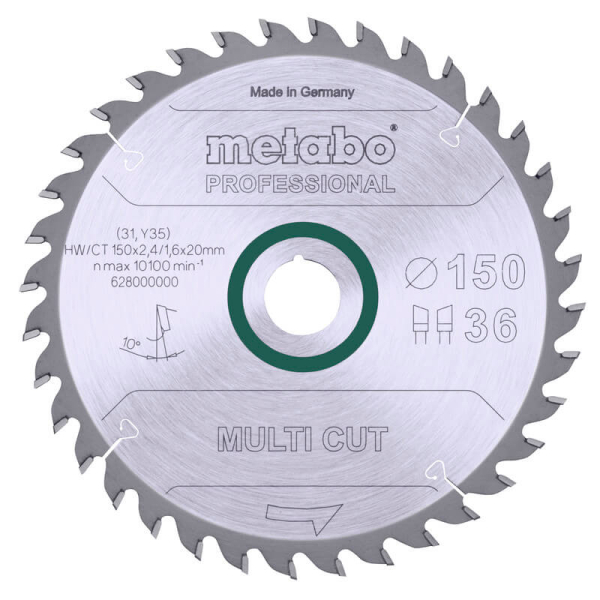 Пильный диск Metabo Multi cut - professional, 150x20, Z36 WZ 10°