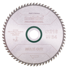 Пильный диск Metabo Multi cut - professional, 216x30, Z64 FZ/TZ, 10°