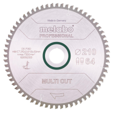 Пильный диск Metabo Multi cut - professional, 210x30, Z64 FZ/TZ, 5°neg