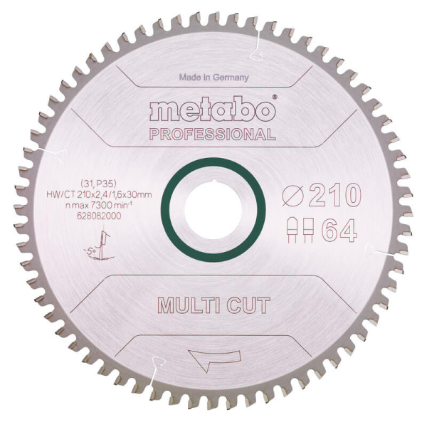 Пильный диск Metabo Multi cut - professional, 210x30, Z64 FZ/TZ, 5°neg