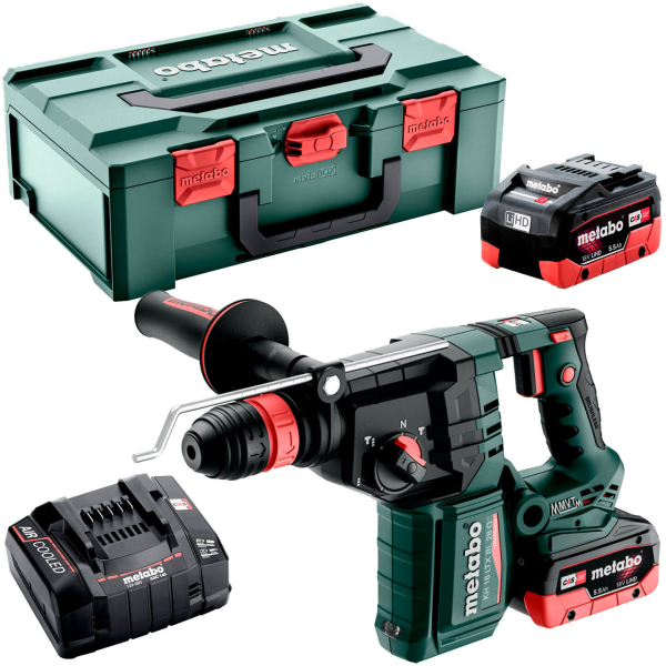 Акумуляторний перфоратор Metabo KH 18 LTX BL 28 Q, 2x5.5AH LIHD, з/п ASC 145, в MetaBOX 165 L