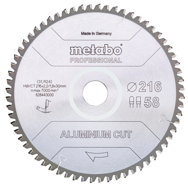 Пильный диск Metabo Aluminium cut - professional, 216x30 Z58 FZ/TZ 5°neg