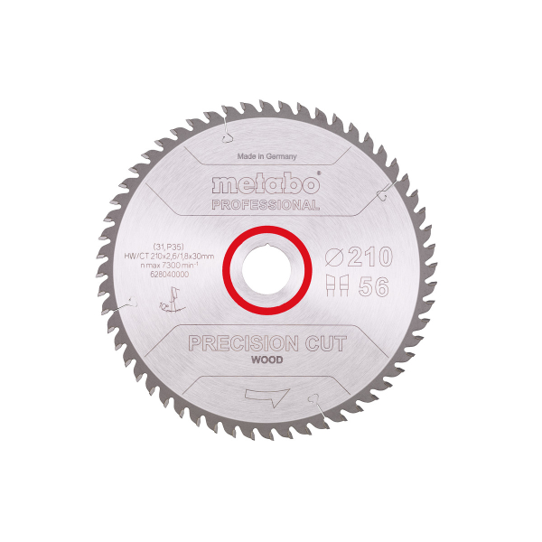Пильный диск Metabo Precision Cut Wood Professional 210х30, Z56 WZ 10°
