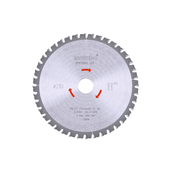 Пильный диск Metabo Precision Cut Wood Professional 210х30, Z40 WZ 3°