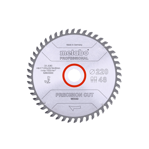 Пильный диск Metabo Precision Cut Wood Professional 220х30, Z48 DZ/HZ 10°