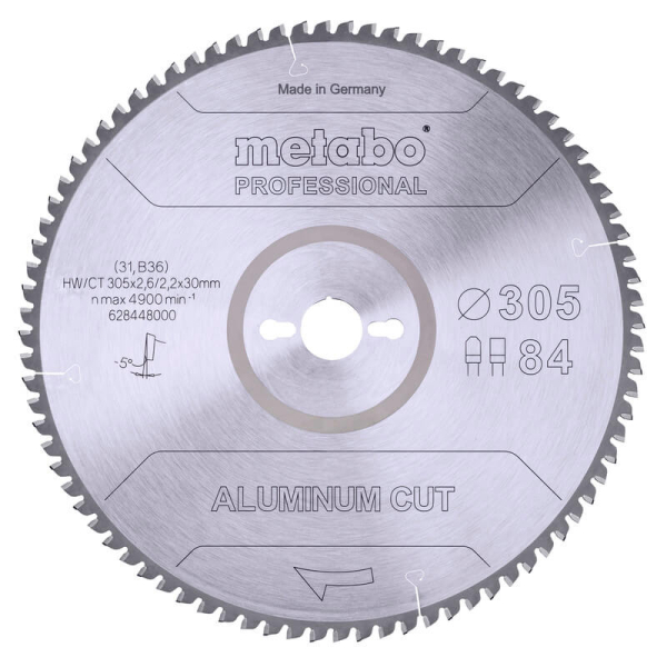Пильный диск Metabo Aluminium cut - professional, 305x30 Z84 FZ/TZ 5°neg