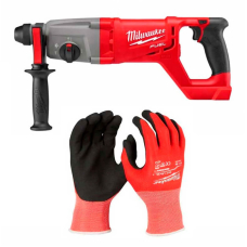 Аккумуляторный перфоратор Milwaukee SDS-Plus M18 CHD-0, каркас, перчатки устойчивы к порезам 1 класса
