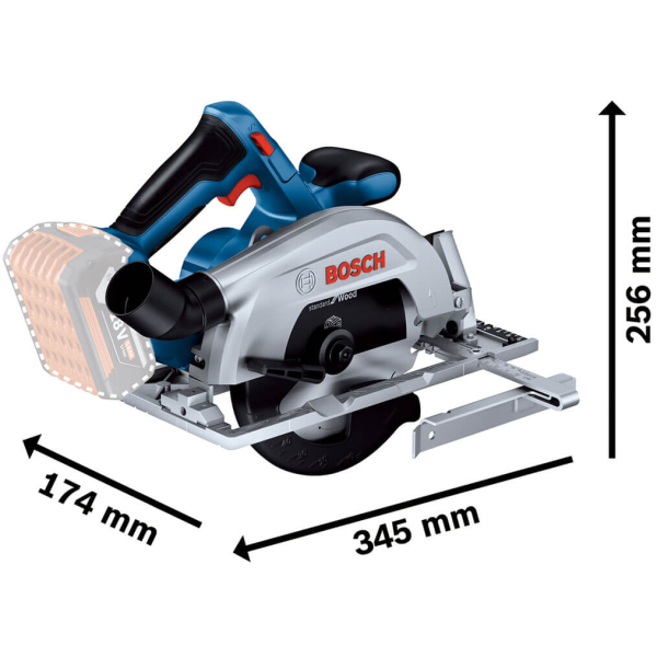 Акумуляторна циркулярна пила Bosch Professional GKS 185-LI, каркас