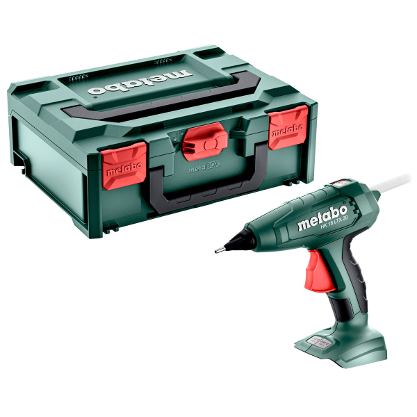 Акумуляторний клейовий пістолет Metabo HK 18 LTX 20, з 5 стрижнями, каркас, в MetaBOX 145